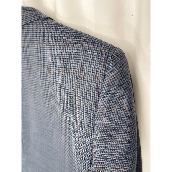 Jos A Bank jacket blazer woman's 8 gray double breasted houndstooth tweed lined - Picture 5 of 14